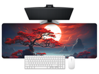 Crimson Moon Zen Desk Mat Mouse Pad