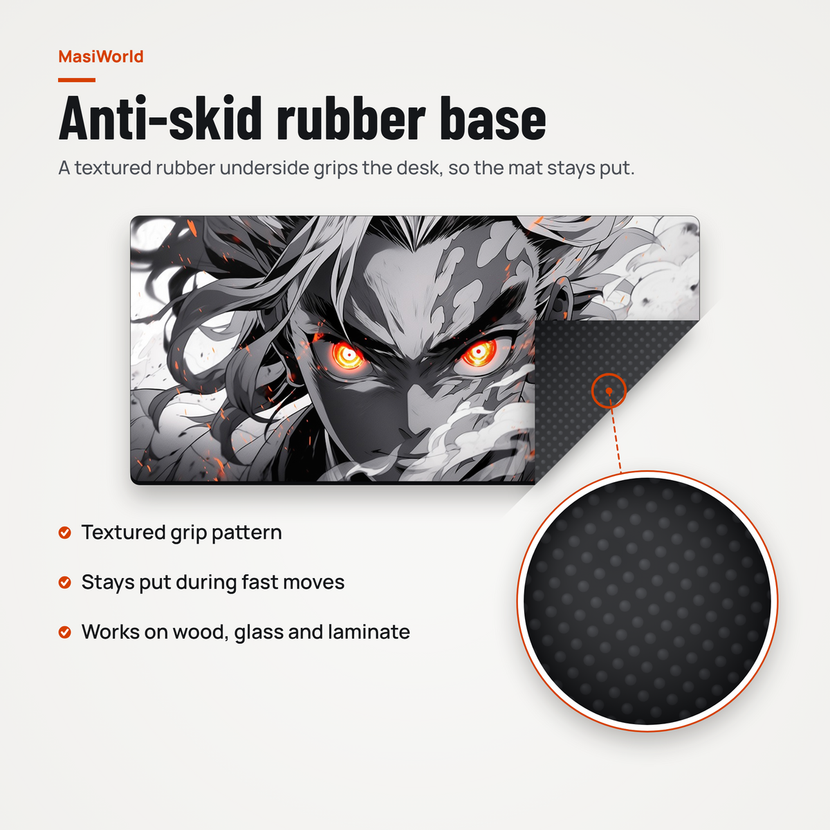 Monochrome Anime Style Desk Mat Mouse Pad