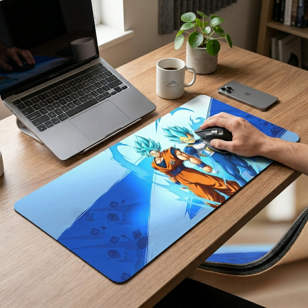 Blue Energy Duo Gaming Desk Mat Mouse Pad
