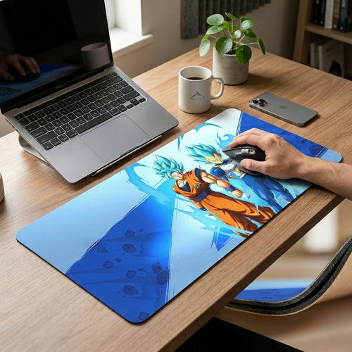 Blue Energy Duo Gaming Desk Mat Mouse Pad