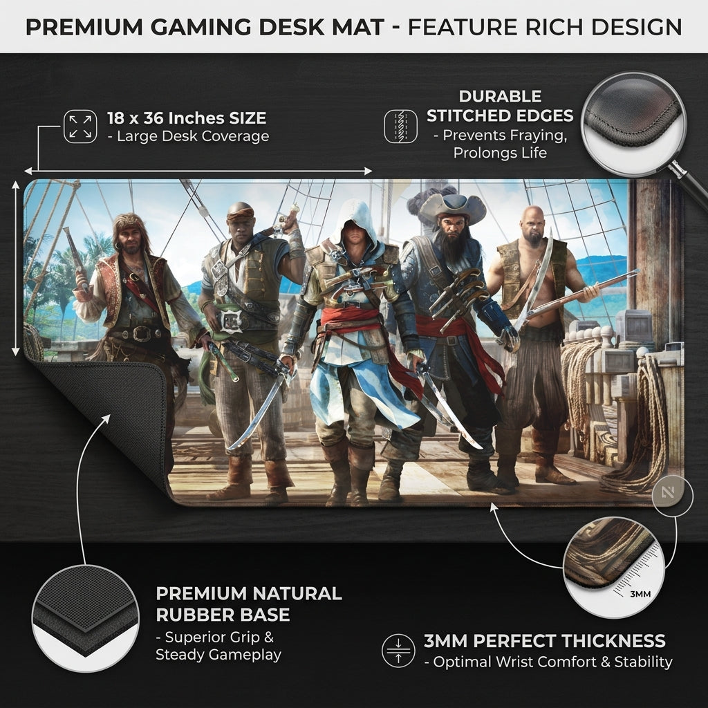 Epic Crew Adventure Gaming Desk Mat Mouse Pad