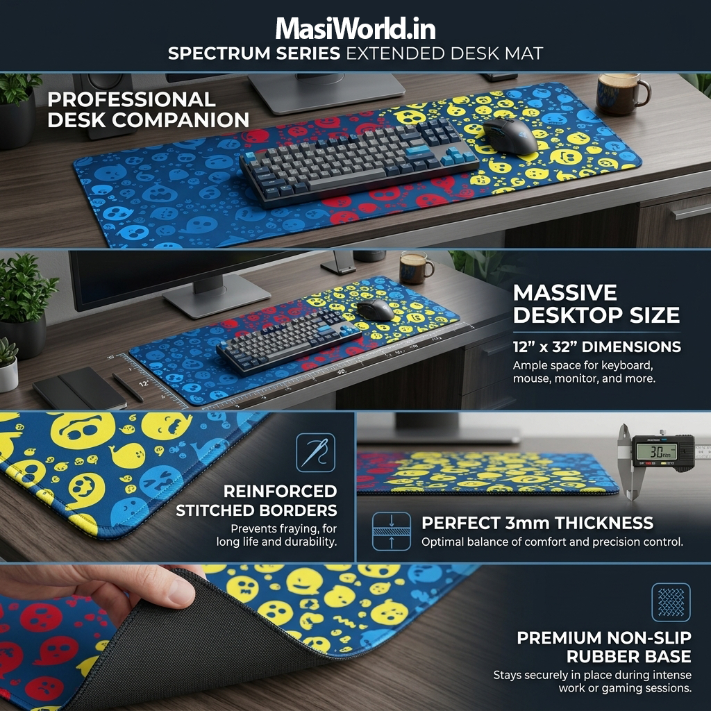 Vibrant Emoji Splash Desk Mat Mouse Pad
