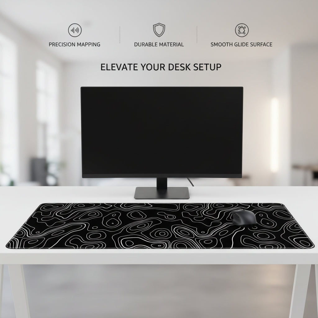 Contour Black Extended Desk Mat