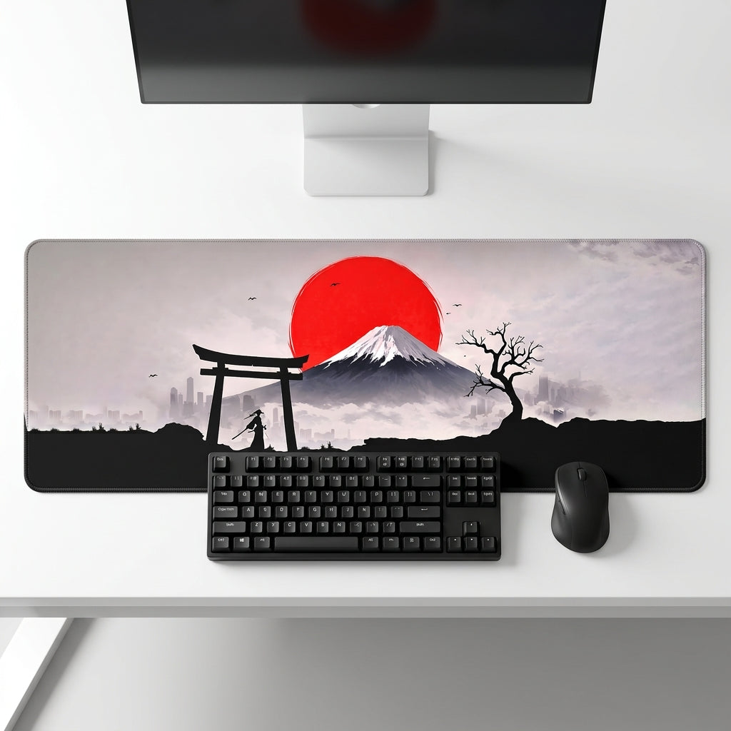 Crimson Horizon Desk Mat Mouse Pad