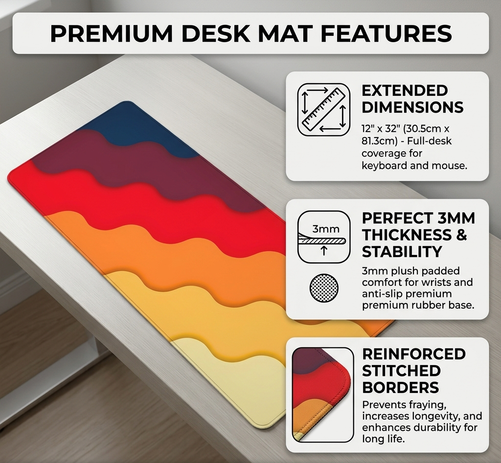WaveFlow Desk Mat Mouse Pad