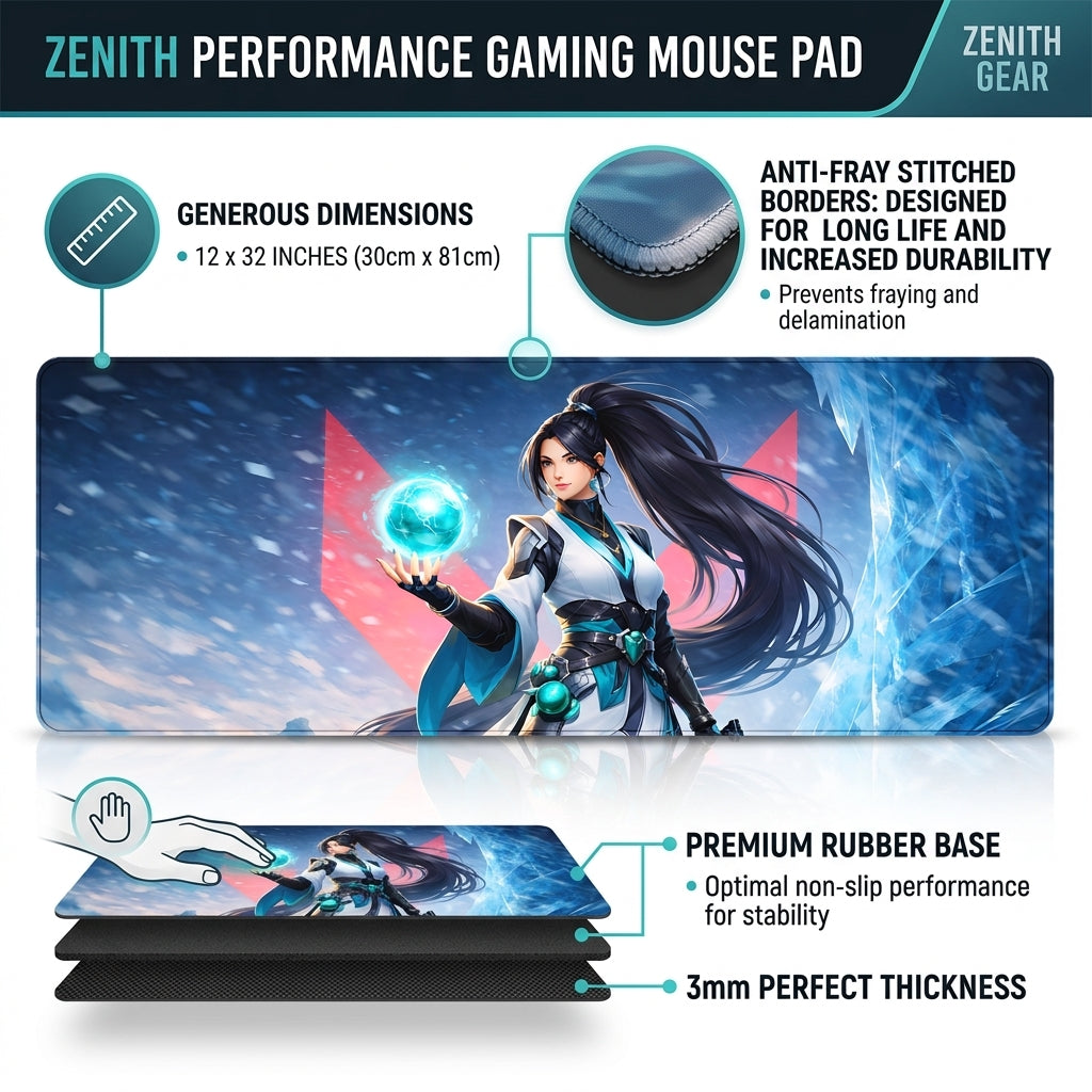 Frost Mystic Gaming Desk Mat Mouse Pad