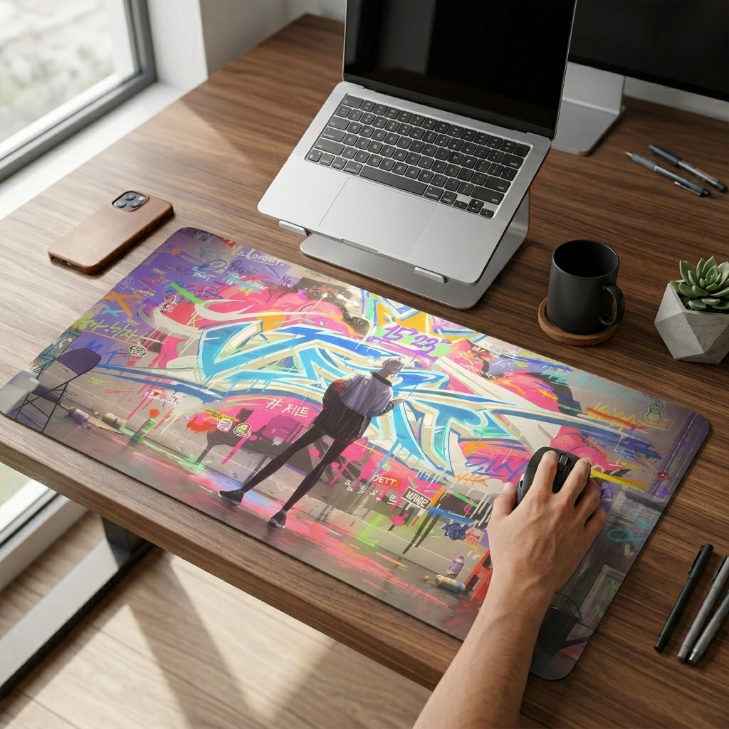 Urban Graffiti Artist Desk Mat Mouse Pad