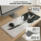 Samurai Blade Monochrome Desk Mat Mouse Pad