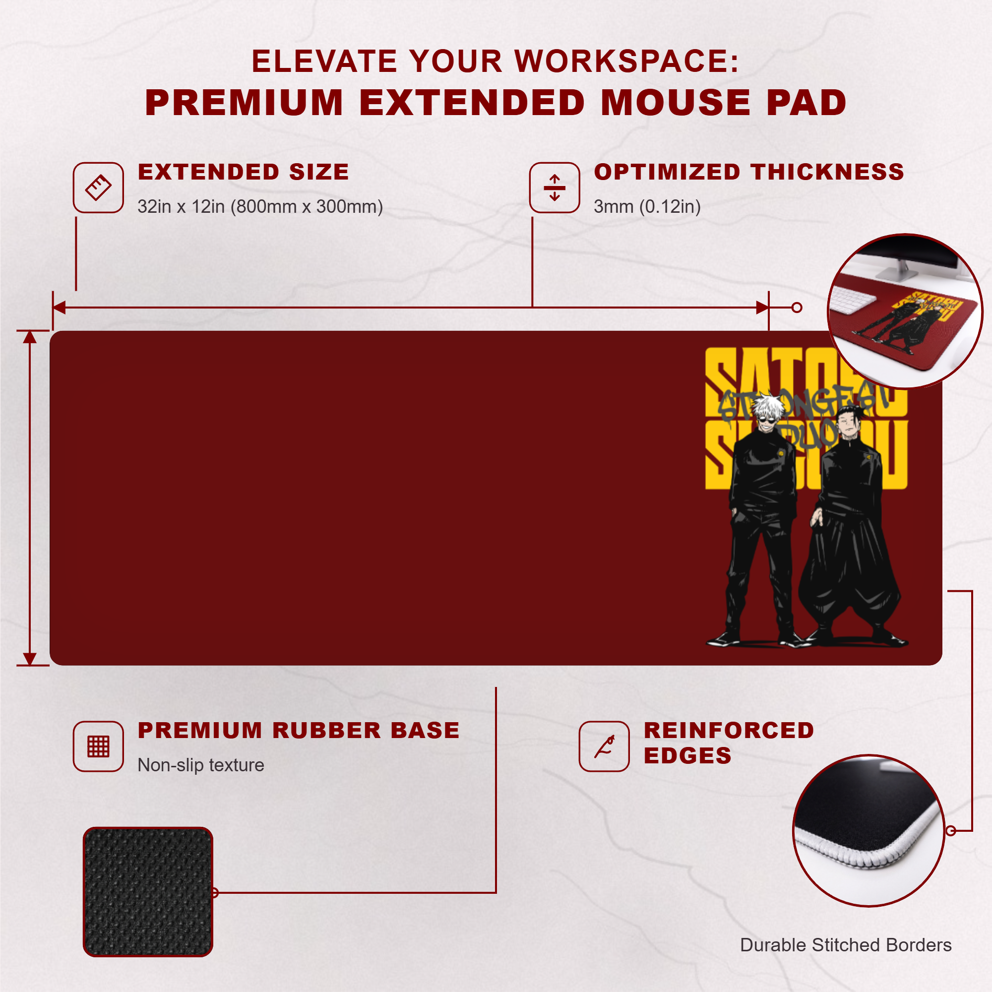 Jujutsu Duo Desk Mat Mouse Pad