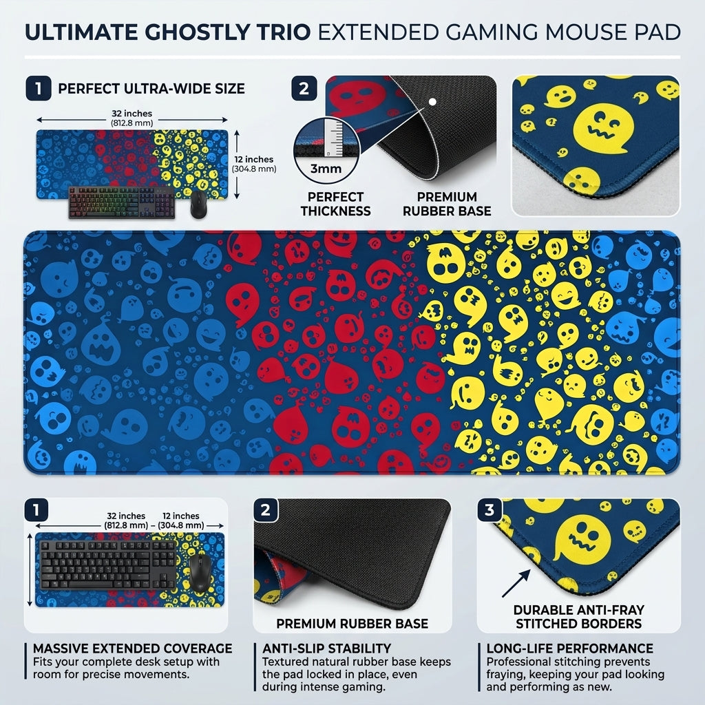 Vibrant Emoji Splash Desk Mat Mouse Pad