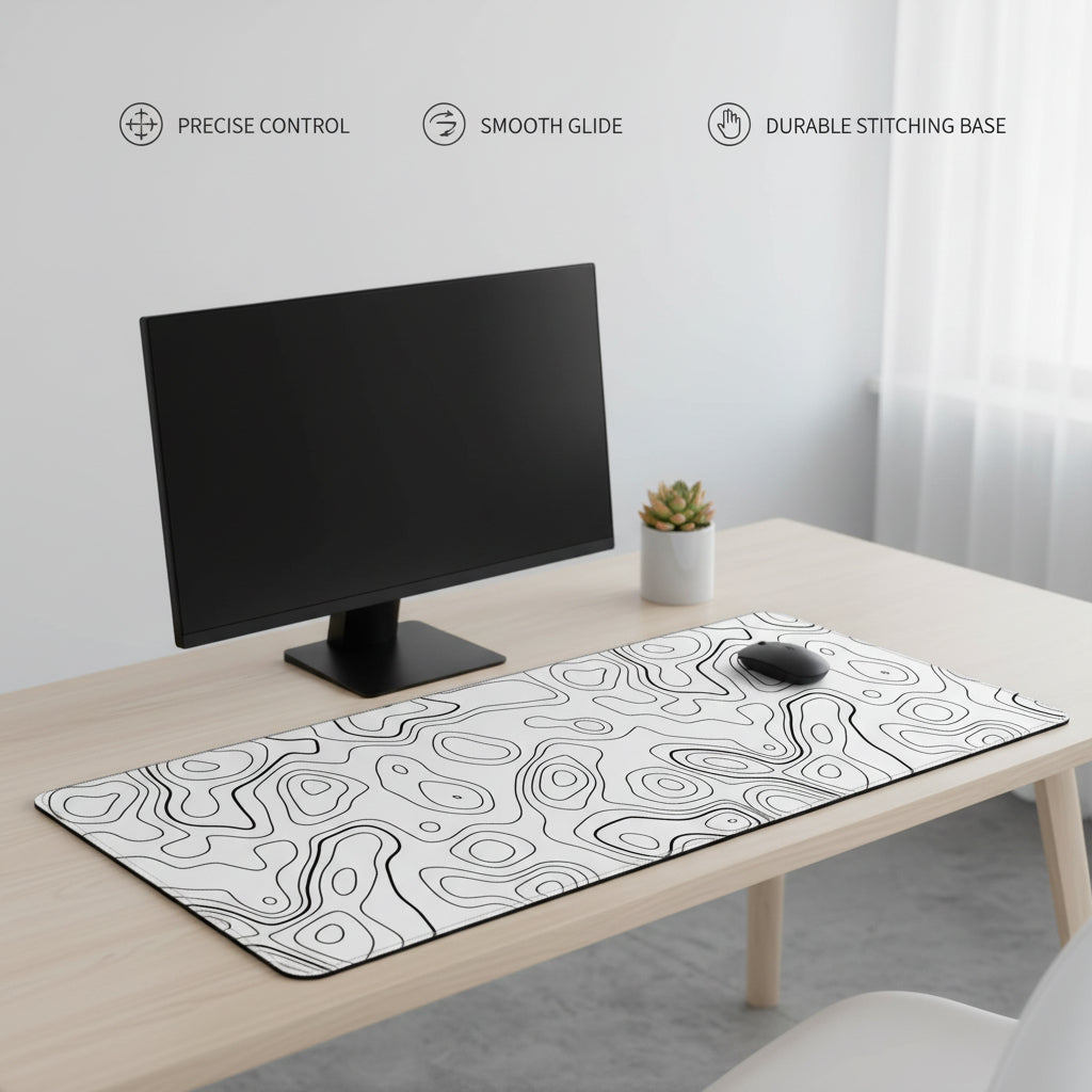 Contour Lines Desk Mat Mouse Pad