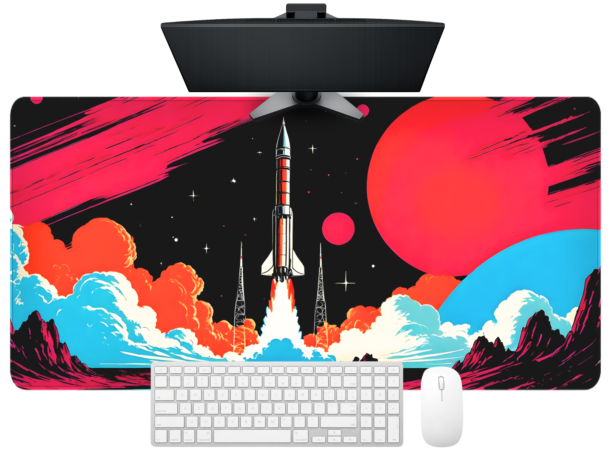 Rocket Launch Desk Mat Mouse Pad