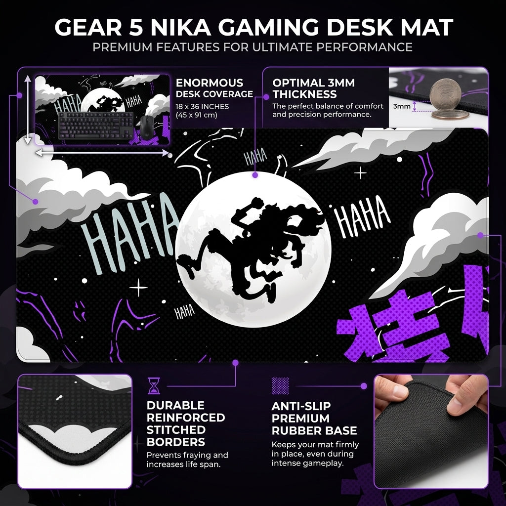 Abstract Shadow Moon Desk Mat Mouse Pad