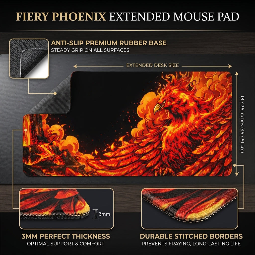 Blaze Phoenix – Firestorm Desk Mat Mouse Pad