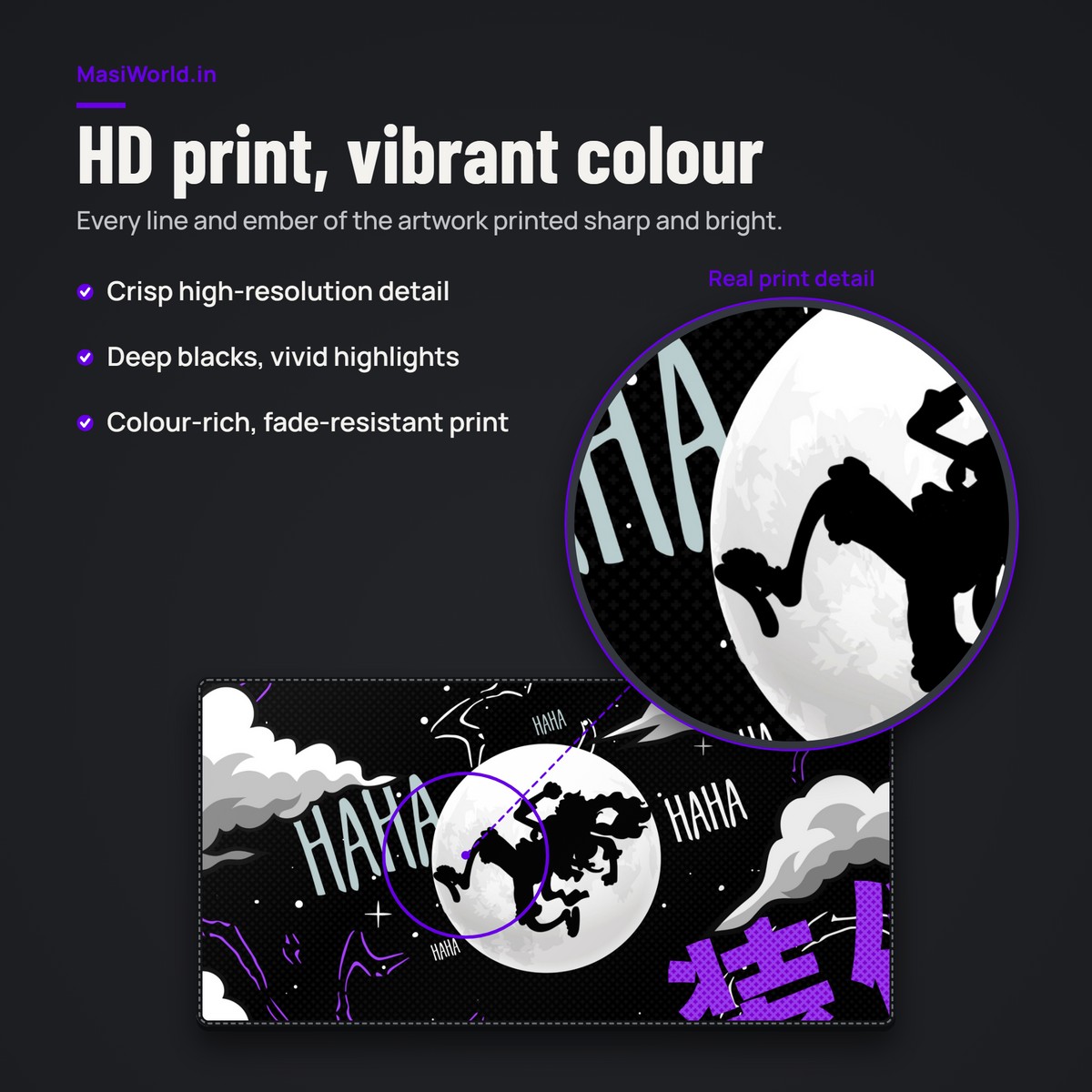 Abstract Shadow Moon Desk Mat Mouse Pad