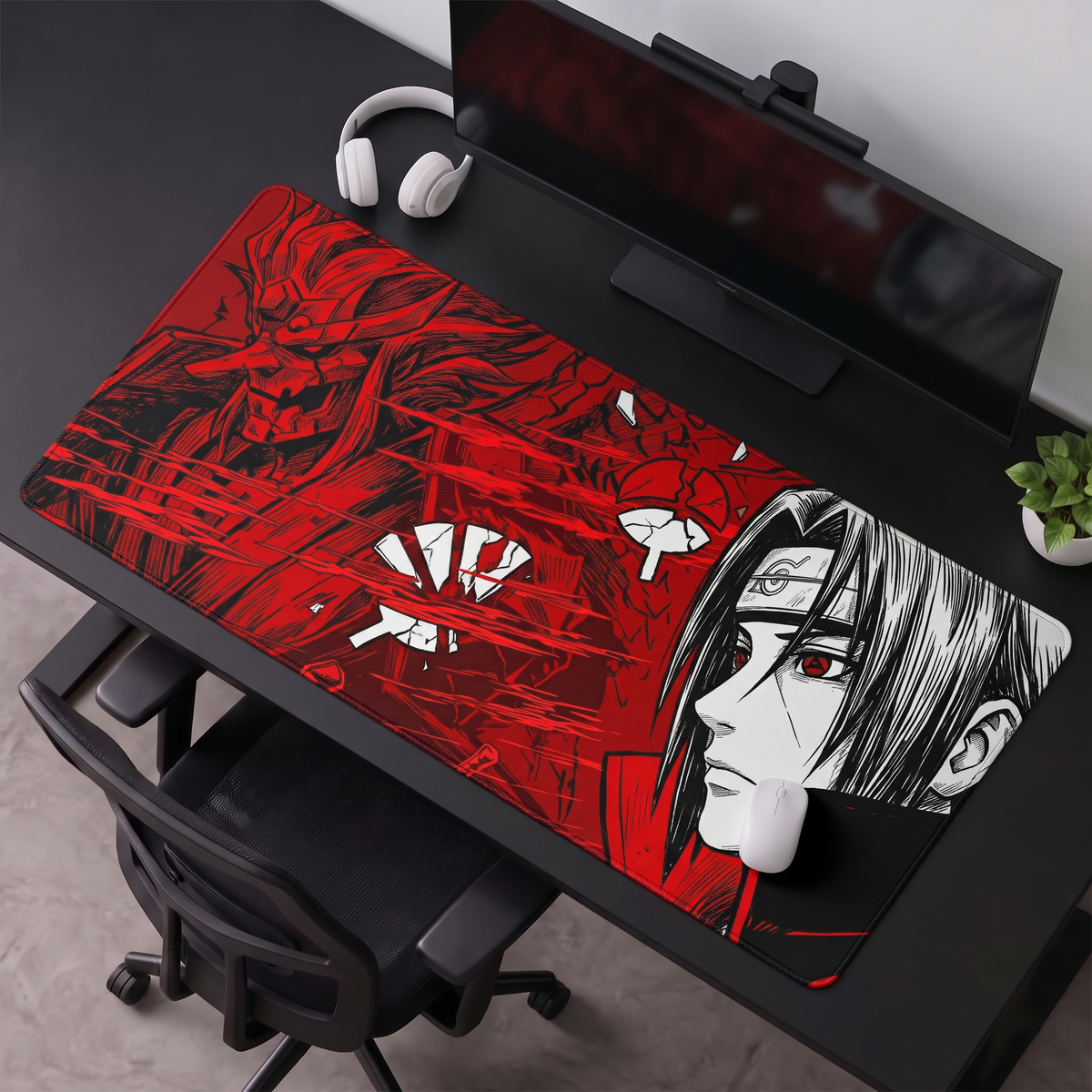 Crimson Shadow Desk Mat Mouse Pad