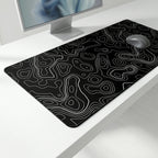 Contour Black Extended Topography Desk Mat Mouse Pad
