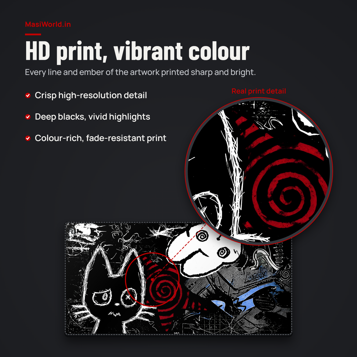 Midnight Doodle Chaos Desk Mat Mouse Pad