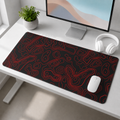 Contour Black & Red Topography Desk Mat Mouse Pad