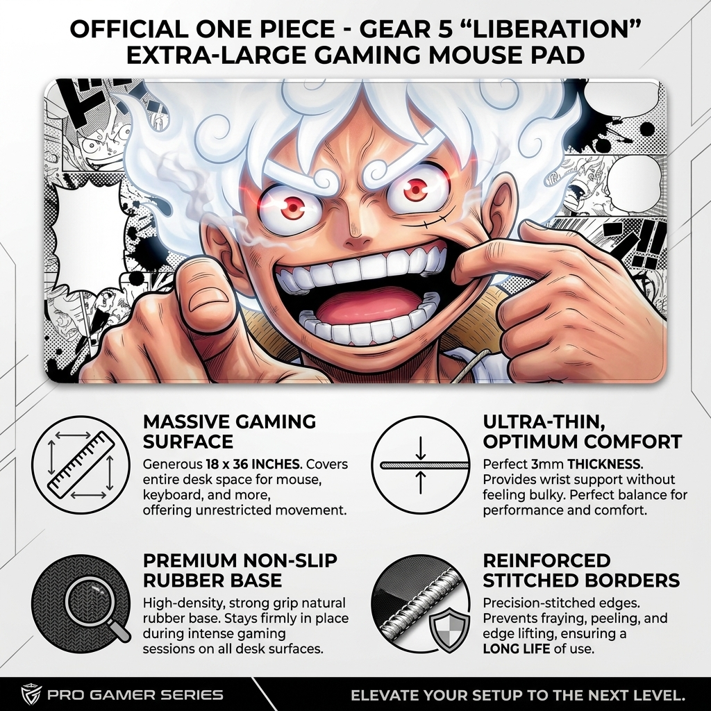 Epic White-Haired Warrior Gaming Desk Mat Mouse Pad