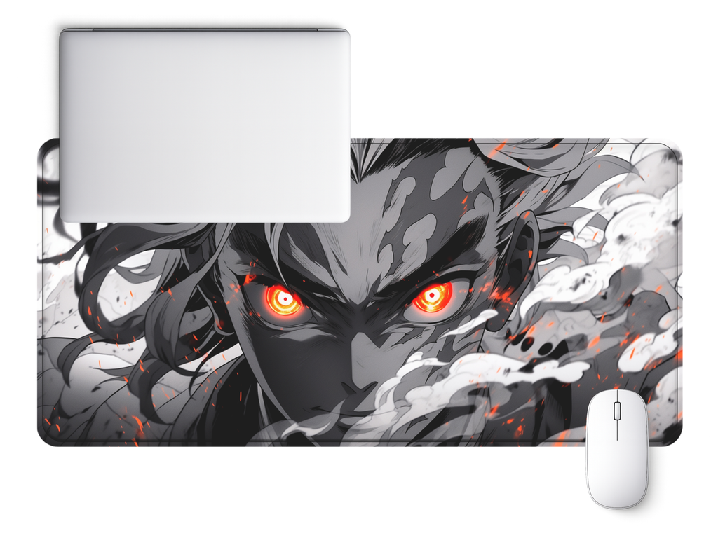 Monochrome Anime Style Desk Mat Mouse Pad