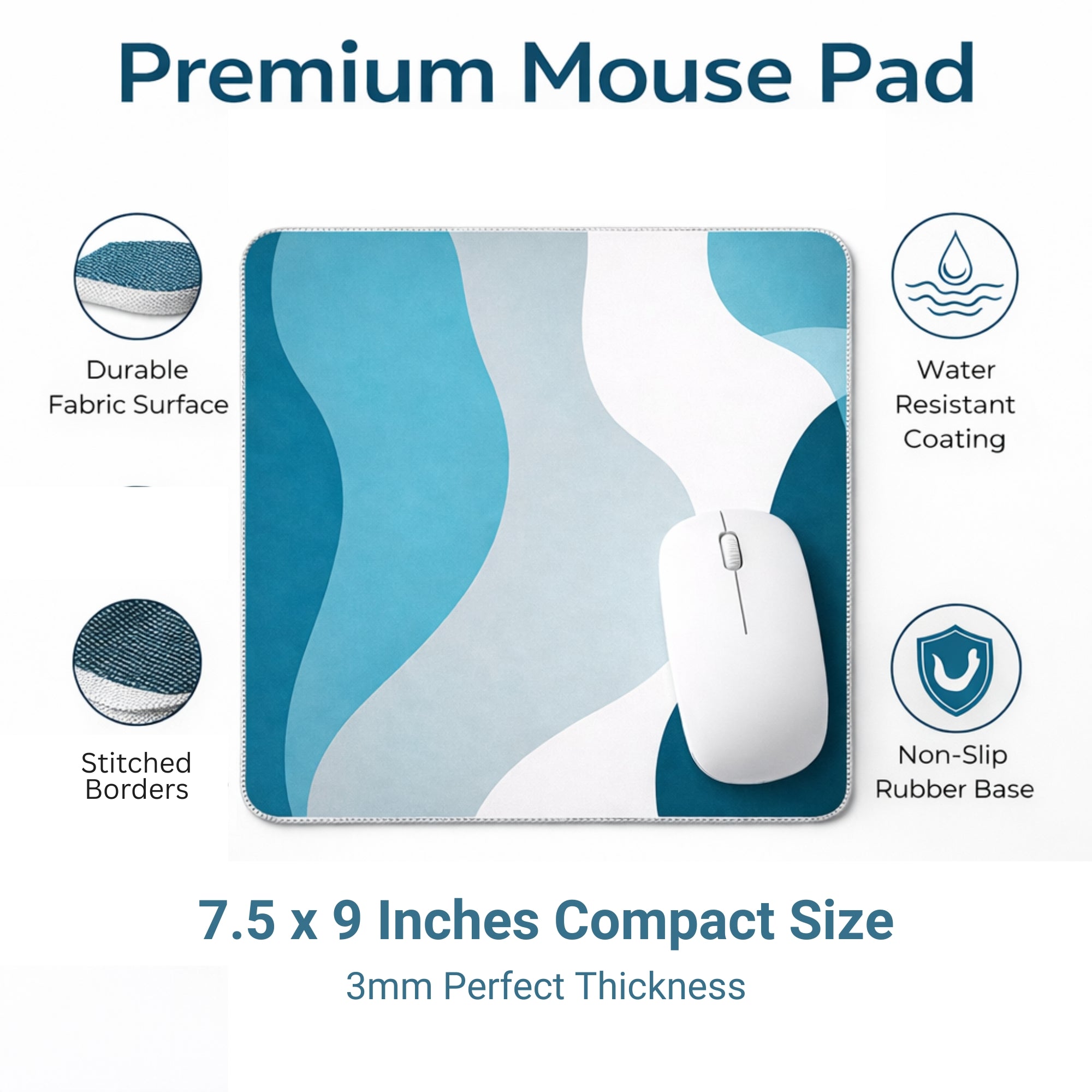 Aqua Flow Minimal Abstract Mouse Pad