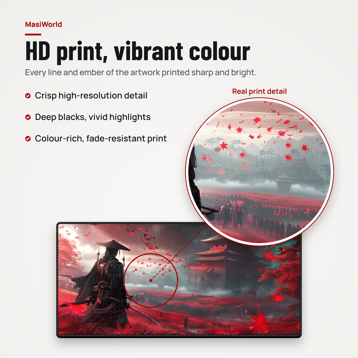 Crimson Ronin Desk Mat Mouse Pad