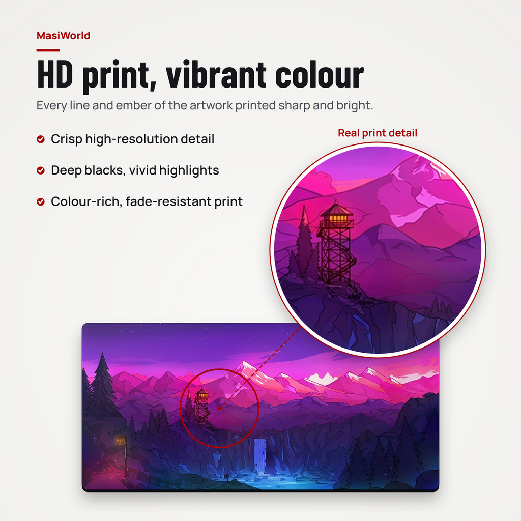 Mystic Mountain Sunset Desk Mat Mouse Pad