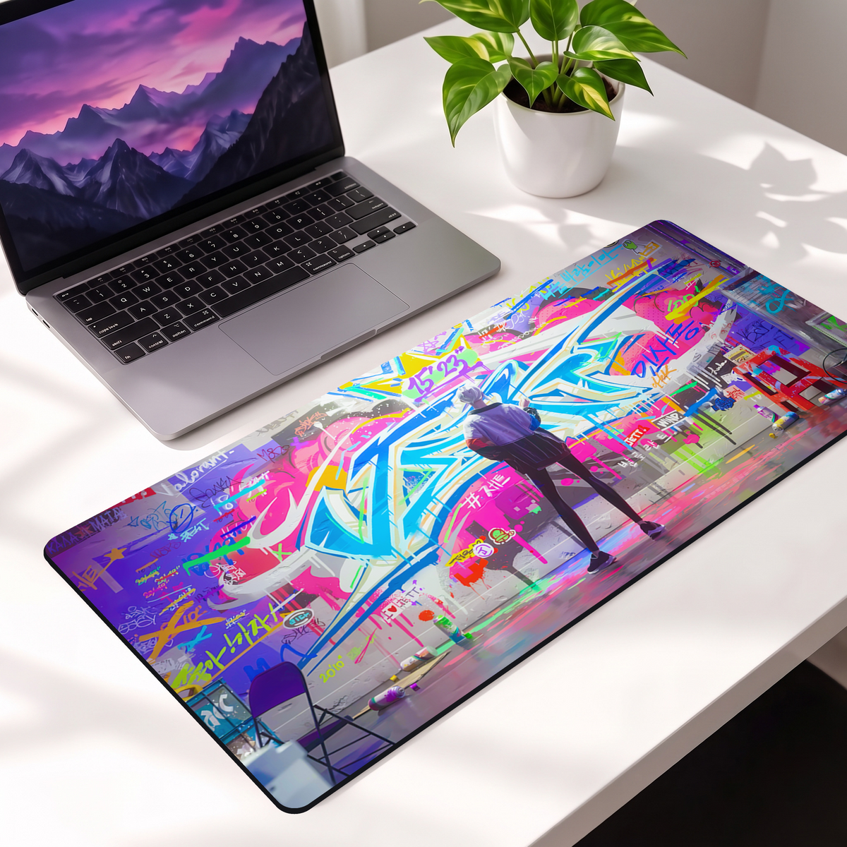 Urban Graffiti Artist Desk Mat Mouse Pad