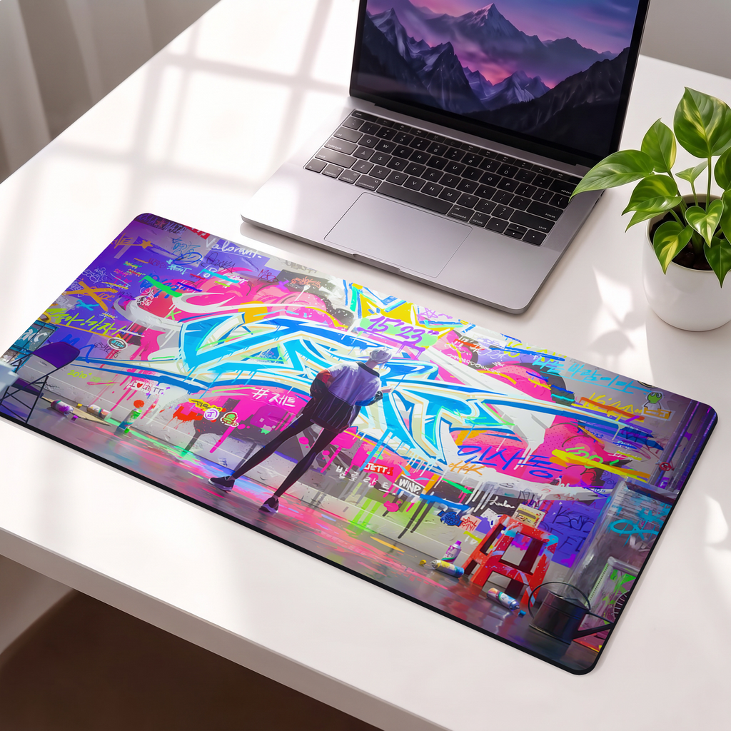 Urban Graffiti Artist Desk Mat Mouse Pad